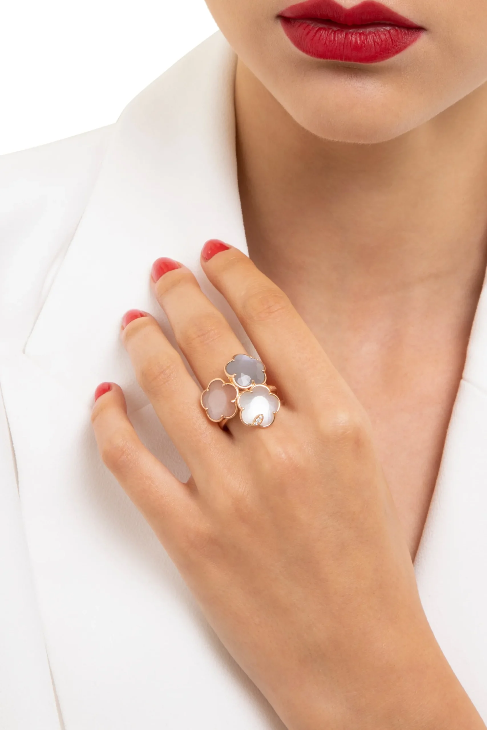 Pasquale Bruni PETIT JOLI BOUQUET LUNAIRE RING- Moonstone|Rose Gold