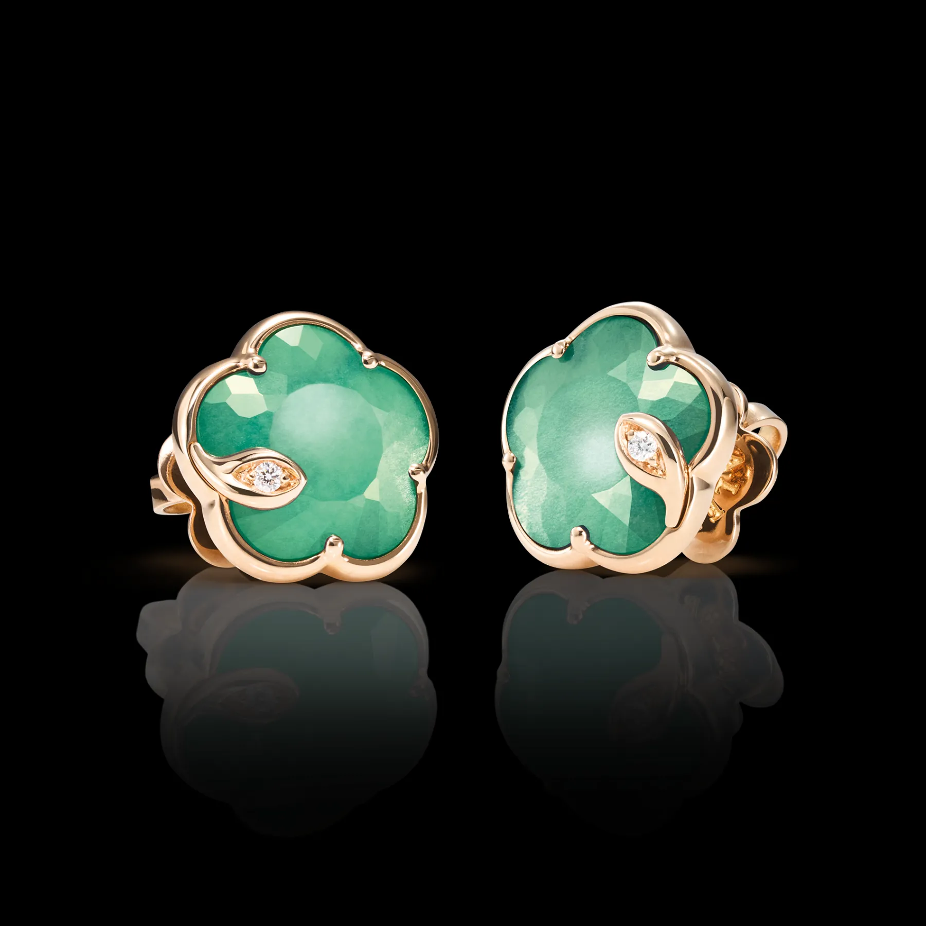 Pasquale Bruni PETIT JOLI LUNAIRE EARRINGS- Agate|Rose Gold